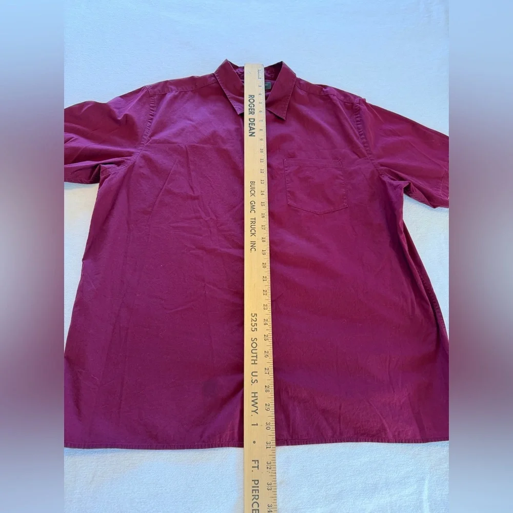 Men's‎ Dark Red Short Sleeve XL Button Down Classic Fit Shirt Banana Republic